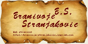 Branivoje Stranjaković vizit kartica